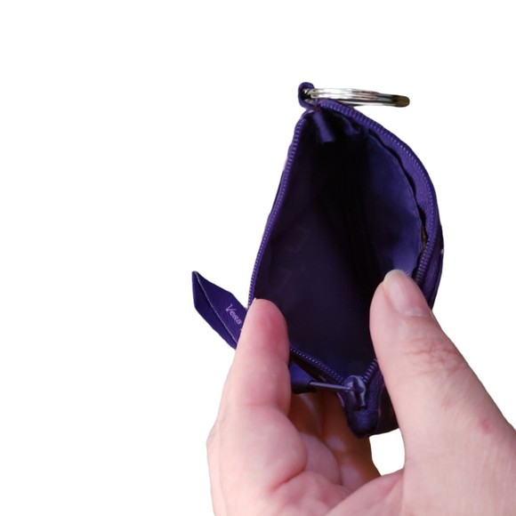 Purple Paisley 6 x 4 Polyester Fabric ID Case Wallet GUC - Picture 5 of 5